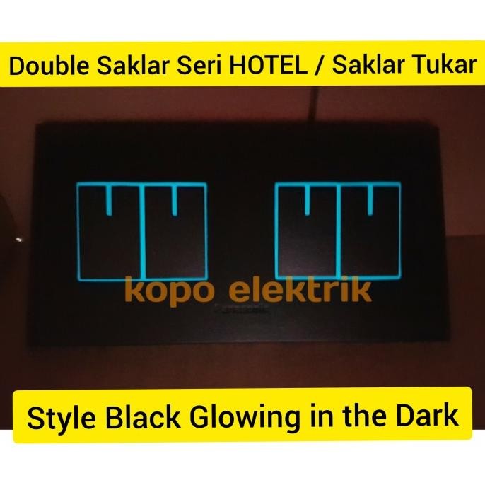 Spesial Panasonic Style Black Hotel Double Saklar Seri Hitam