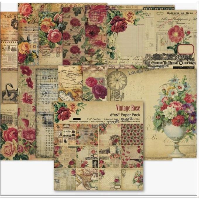 

24Pcs/Set Scrapbook Paper Pack Jurnal Origami 15X15Cm Vintage/Retro#11 Promo