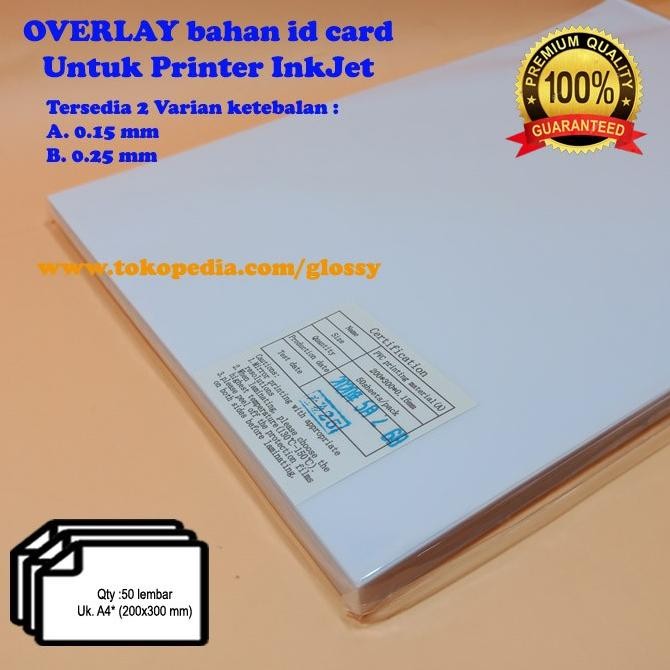 

BAHAN PVC ID CARD 50 lembar - Overlay by Radhiant official