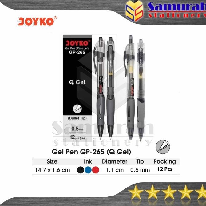 

Gel Pen Joyko Q Gel GP 265 / GelPen QGel GP-265 0.5 mm Pulpen JK Cetek by Radhiant official