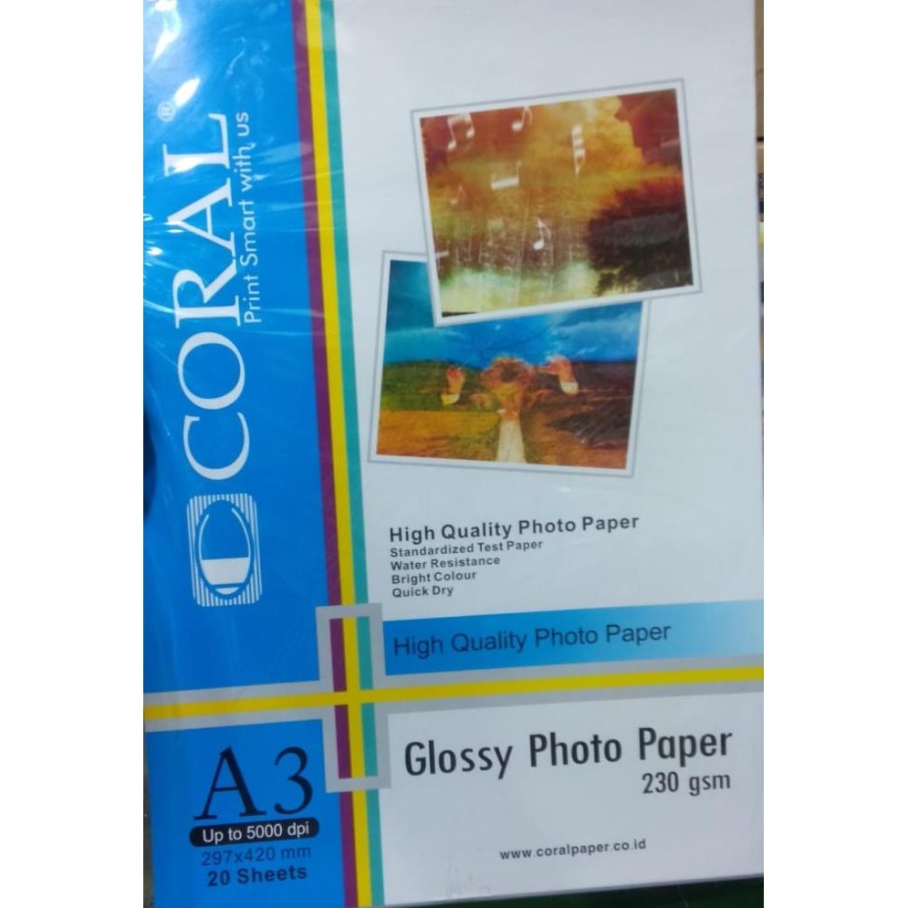 

Coral Glossy Photo Paper A3 230 Gsm Best Seller
