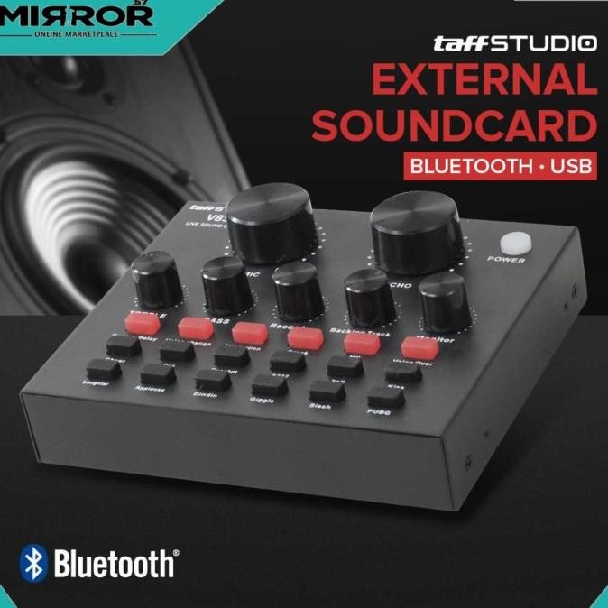 Baru Soundcard Bluetooth Mixer Audio USB External V8S TaffSTUDIO