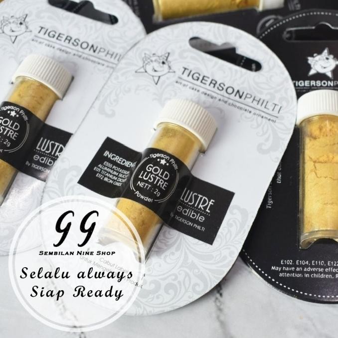 

TERSEDIA Edible GOLD LUSTRE DUST 2 Gram BUBUK EMAS FOOD GRADE Luster Powder