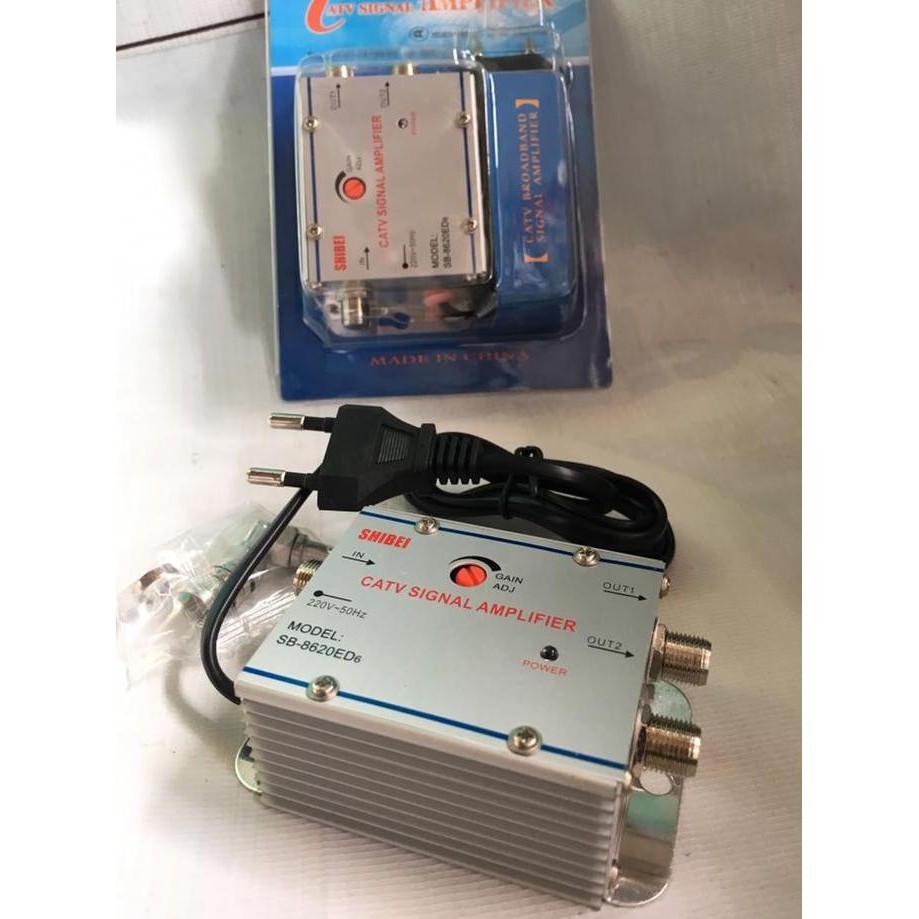 Booster Penjernih Dan Penguat Signal Tv Catv Signal Amplifier 2Way Original