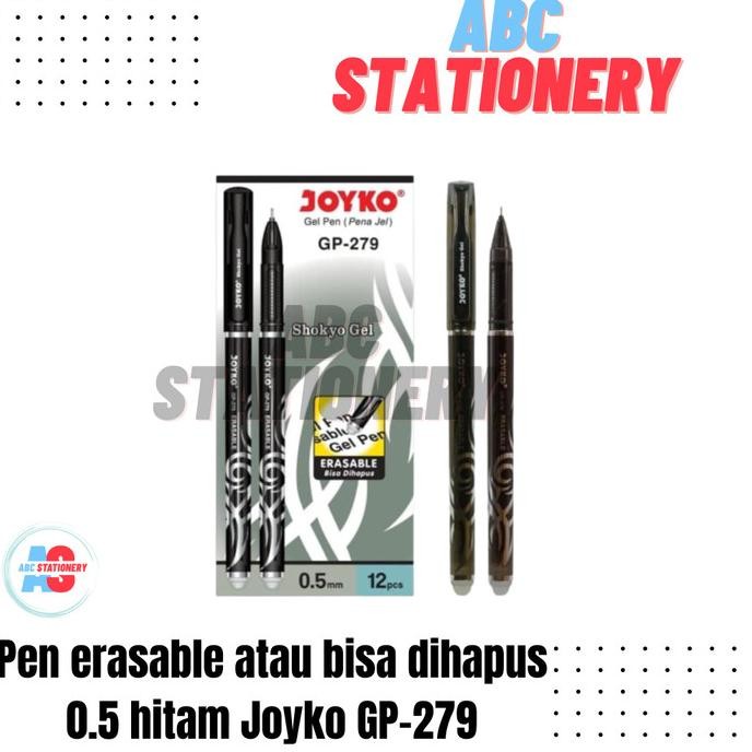 

Pen erasable atau bisa dihapus 0.5 hitam Joyko GP-279 (isi 12 pcs) by Radhiant official