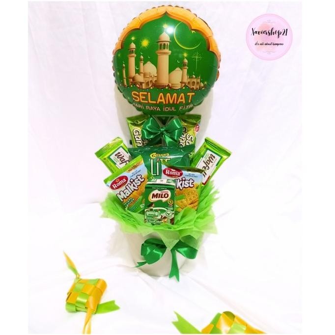 

Grosir Balon Snack Lebaran / Balon Pot Snack / Parcel Lebaran