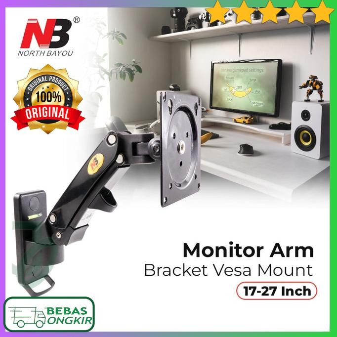Bracket Monitor Dinding Pc Lcd 100 X 100 17 27 Inch North Bayou F120 Ready