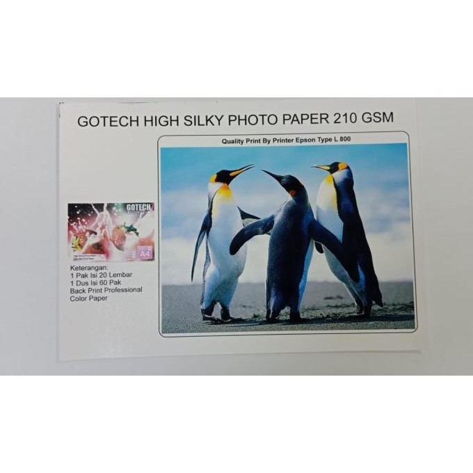 

Gotech High Silky Photo Paper 210 Gsm Terbaru