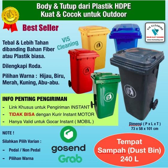 Tempat Sampah Plastik KLEEN 240 L - Khusus Kurir Instant