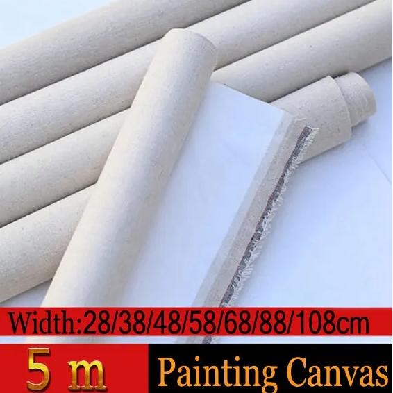 

5M Linen Blend Primed Blank Canvas For Artist Painting Coarse-Grained Oil Painting Canvas Linen Oil Painting Canvas