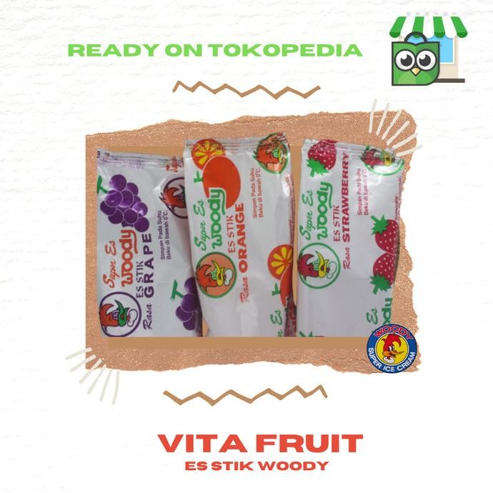 

Sale Ice Cream Woody, Es Stik Woody Vita Fruit Harga /Pack Termurah