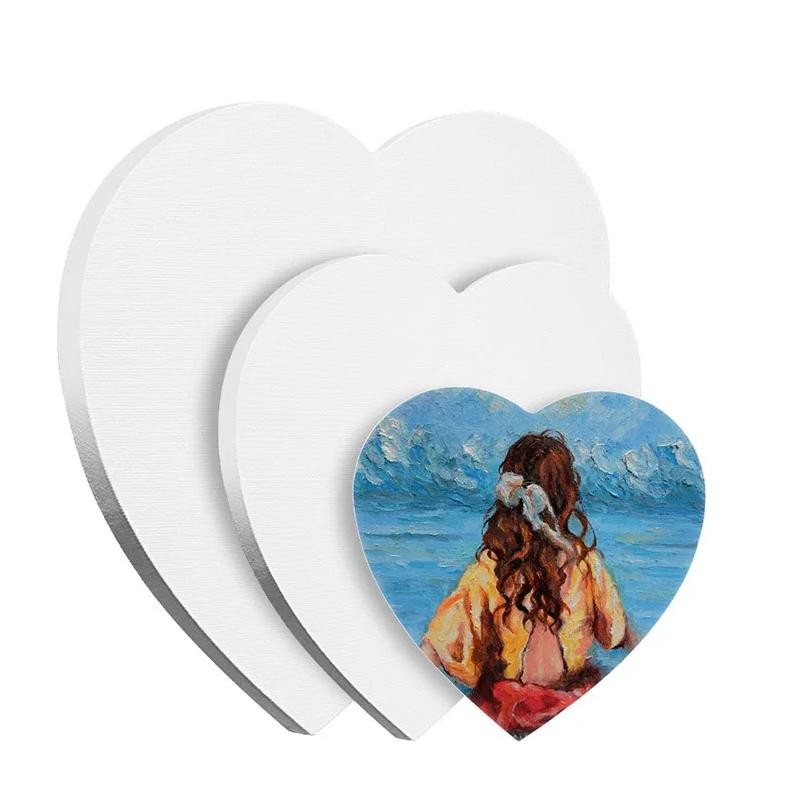 

1Pcs 16X16 Inch Heart-Shaped Oil Painting Frame,Cotton Blank Canvas, Suitable For Acrylic,Oil Painting, Gouache,Art Supplies