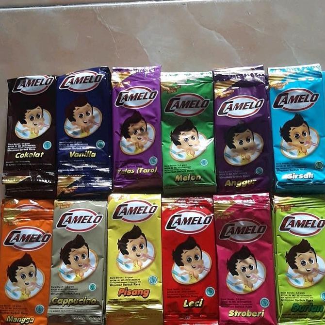 

TERSEDIA 24 renceng es camelo isi 240 pcs / 1 pack camelo isi 240 pcs es susu bantal Cream Ice Manis Krim