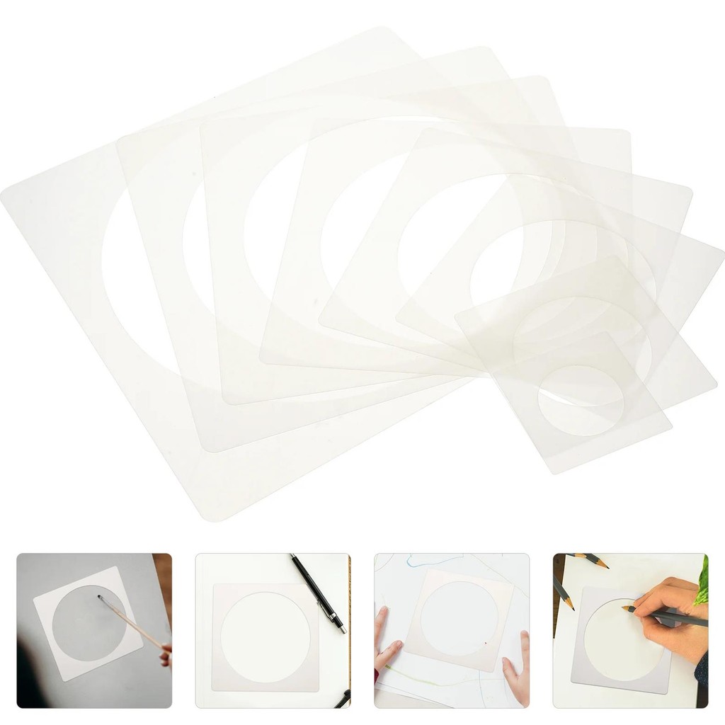 

8 Pcs Hollow Inkjet Template Stencil Paper Stencils Wall Creative Painting Templates Plastic Square