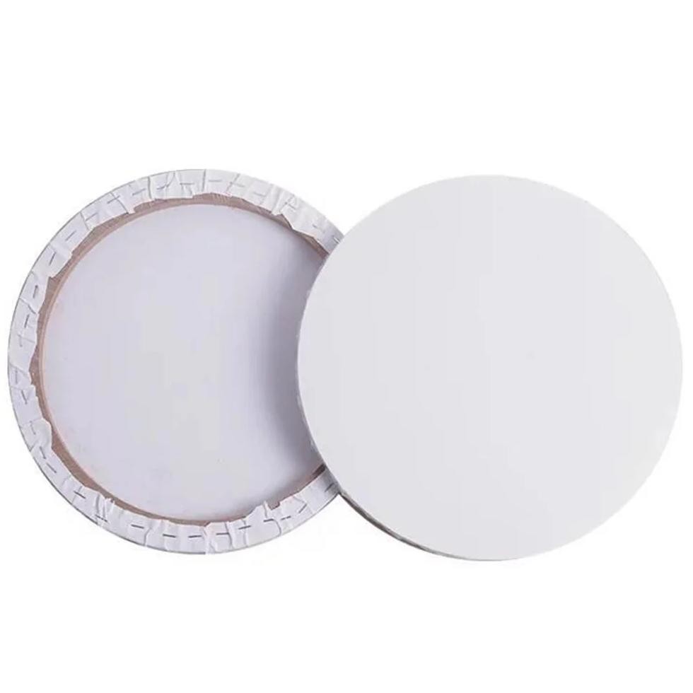 

30 Cm White Paint Round Oil Painting Frame Canvas Wood Artist Stretched Tabulation