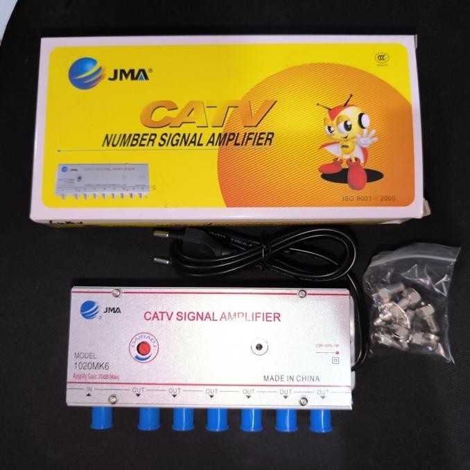 Jma Splitter Tv Booster Cabang 6 Way Catv Signal Amplifier Original
