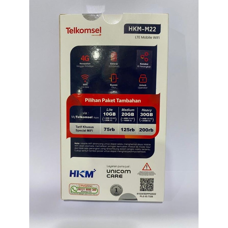 Murah Modem Mifi HKM M22 XL 4G LTE - Unlock all operator - M22 XL 20GB Non COD