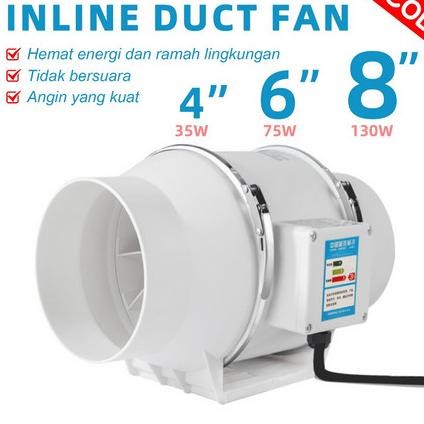 ready Penghisap Asap Dapur 4/6/8 Inch 220V Exhaust Fan Plafon Blower Kipas Inline Duct Fan Blower Hi