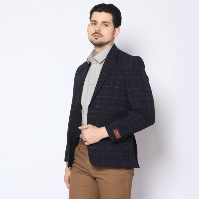 new  Klayton Wear - Hadrian Blazer Pria Slim Fit Kotak-kotak murah