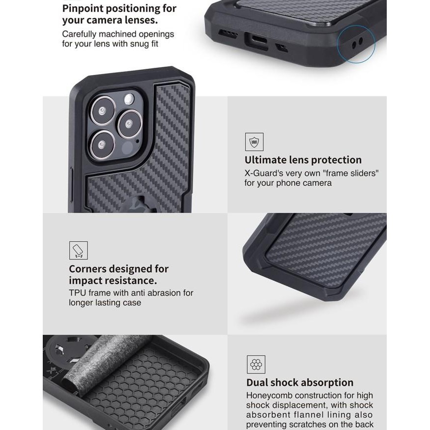 Adaptor Phone Holder X Guard XGuard Carbon Adaptor Iphone 14 Plus 15 Import Premium