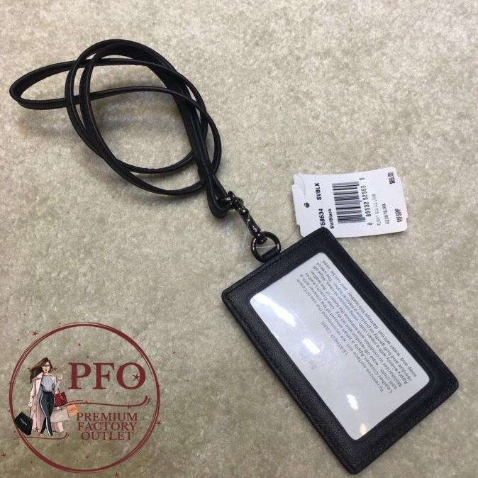 

LANYARD CH 58634 Gantungan Lanyard Signature Embossed Black Leather murah