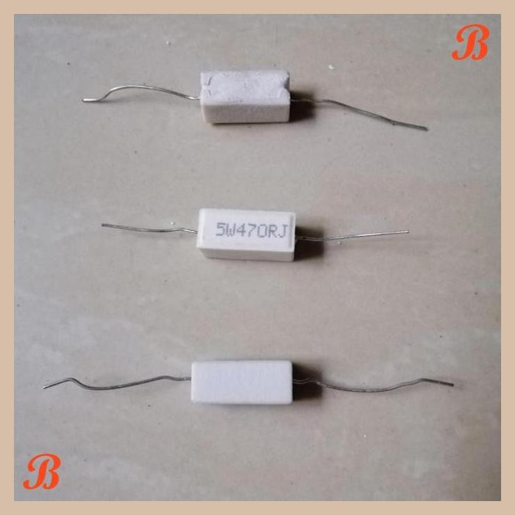 [SRE] 470 ohm R Resistor Kapur 5w 5watt 470ohm 470R J 470RJ 5 w watt