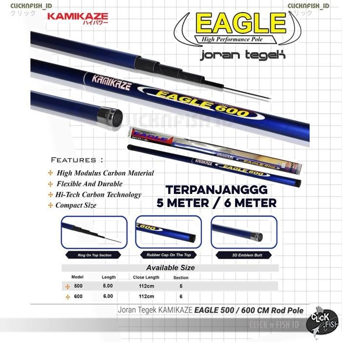Joran Tegek KAMIKAZE EAGLE 5 / 6 METER PANJANG Carbon Pancing Rod Pole Import Premium
