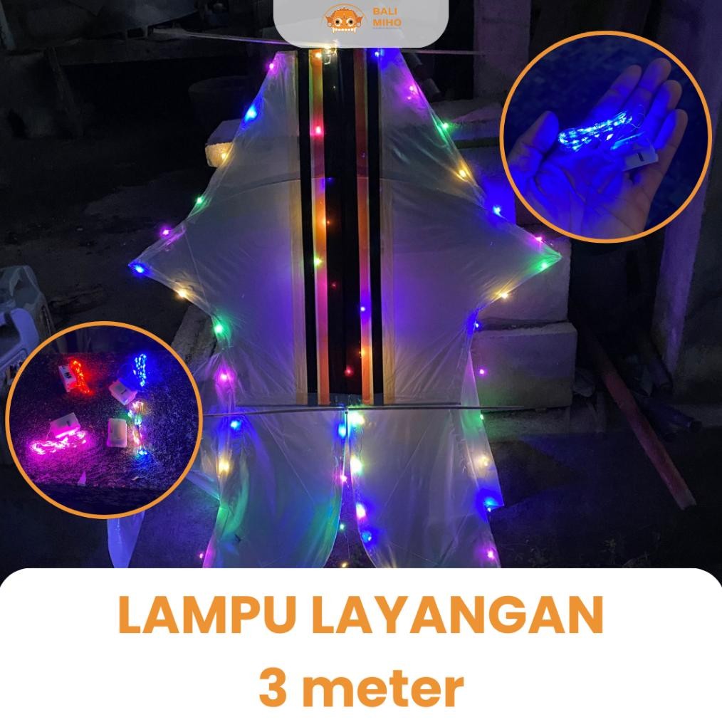 Living Lampu Layangan 3 Meter - Lampu Layangan Kawat Baterai - Lampu Layang Layang Baterai - Lampu L