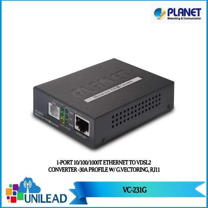 Murah PLANET 1-Port 10/100/1000T Ethernet to VDSL2 Converter VC-231G Non COD