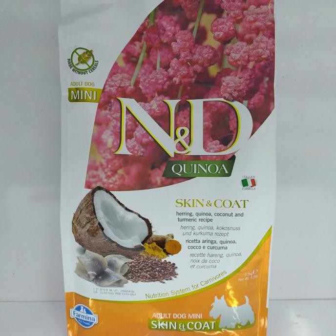 

Murah Farmina N&D Quinoa Skin & Coat Mini Breed Herring 2,5Kg