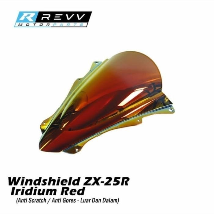 REVV Windshield ZX25R ZX 25 R ZX 25R Windscreen Visor Iridium Red Import Premium