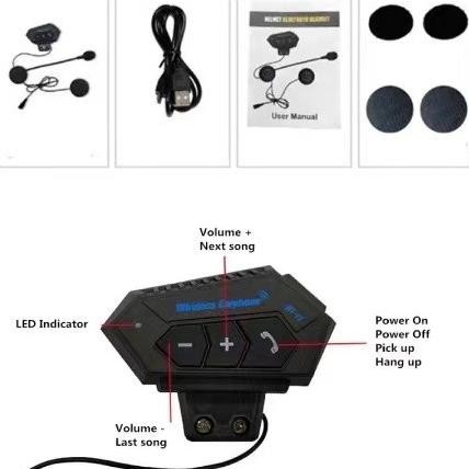 Headset Helm Bluetooth Wireless Bt-12 Untuk Helm Motor Bt Headset - Asli