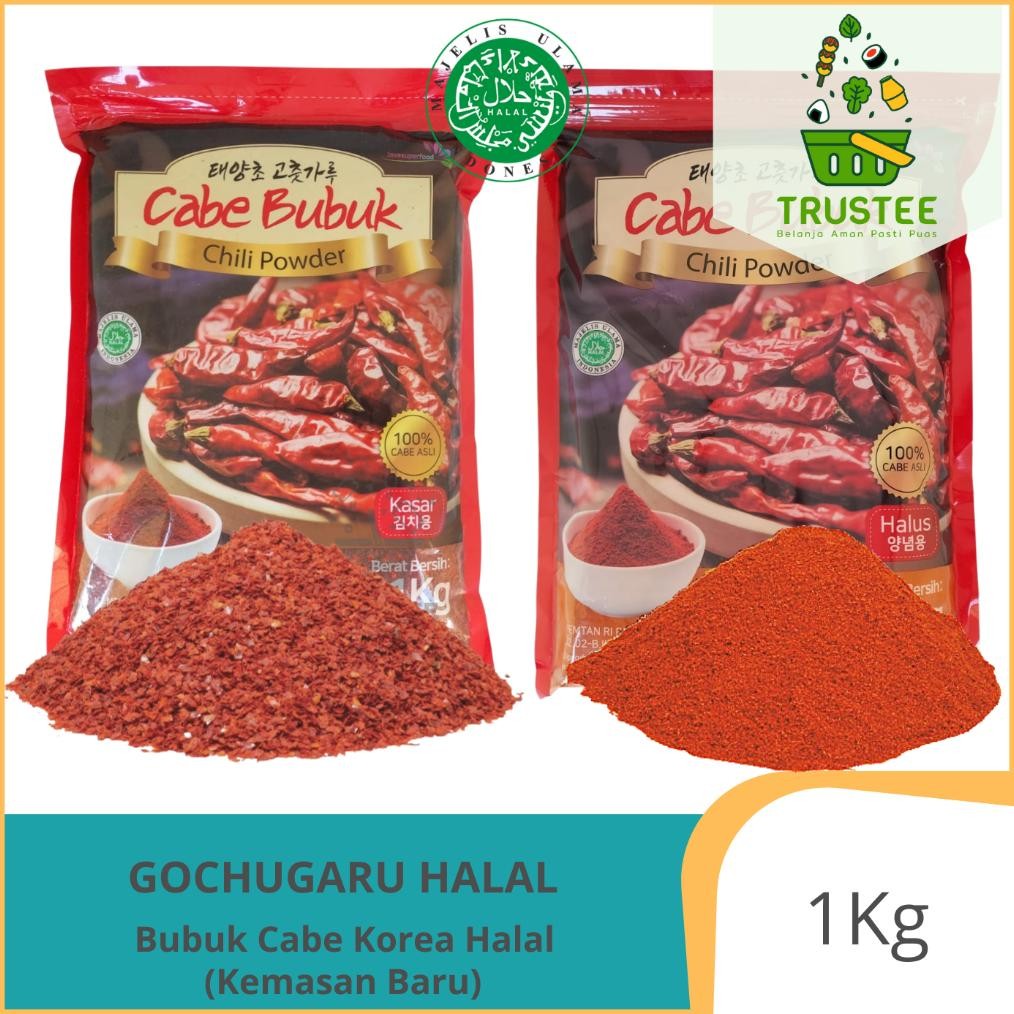 

As23 Gochugaru Halal Mui / Bubuk Cabe Cabai Red Pepper Powder Korea - Kasar & Halus Gochukaru 1 Kg