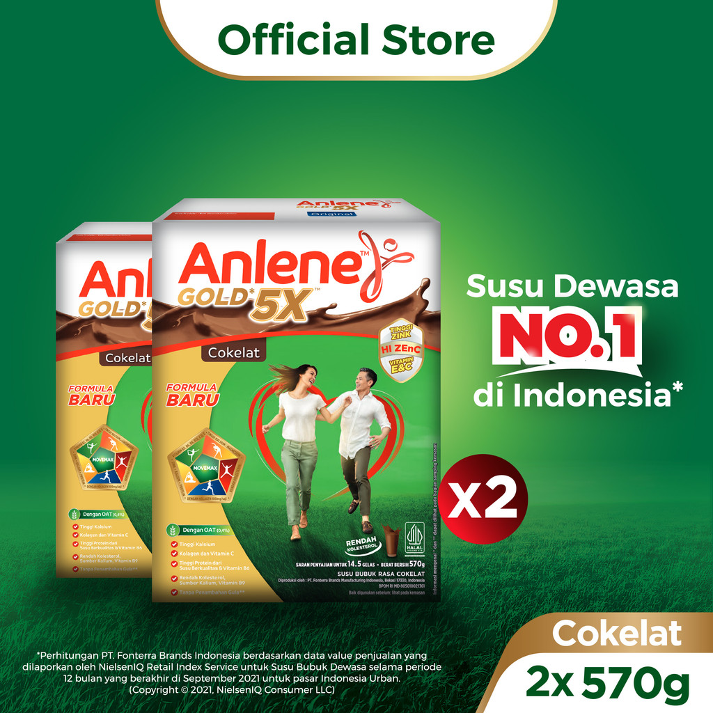 

Anlene Gold 5X Susu Bubuk Cokelat 2 x 570g