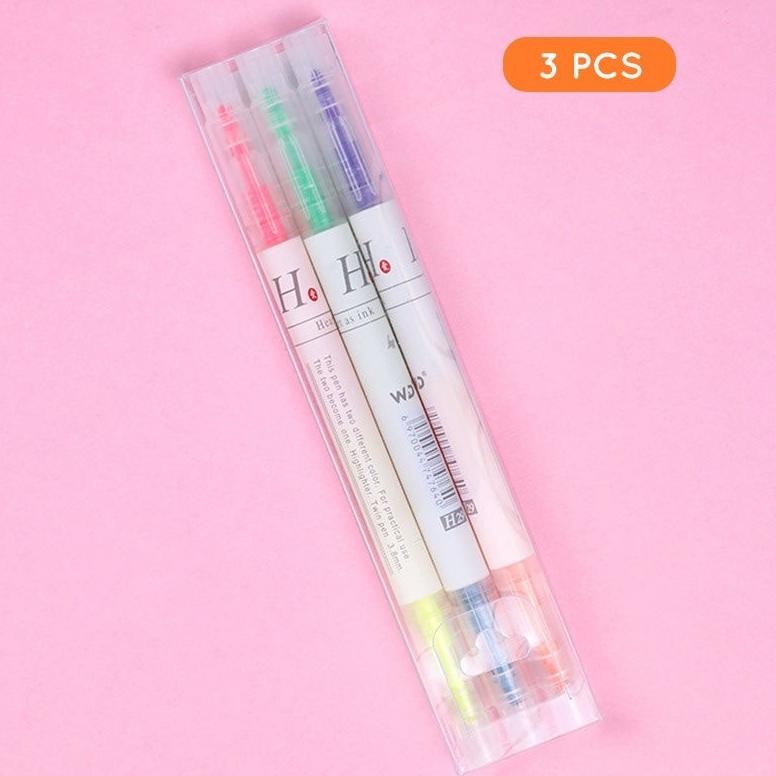 

Ul-64 Stabilo Panjang 6 Warna 2 Arah / Highlighter Warna Warni / Stabilo Warna Warni
