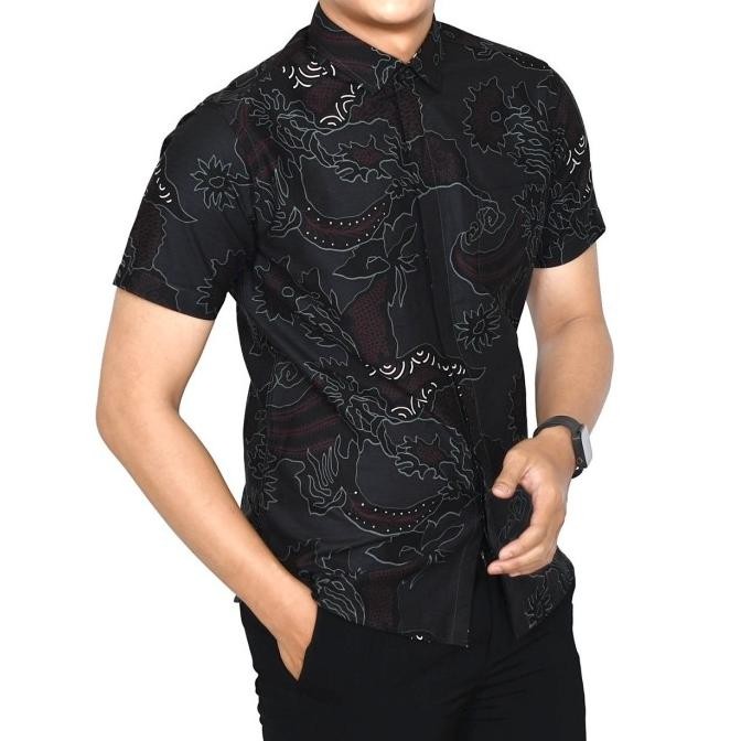 Promo Baju Batik Pria Slimfit Kemeja Lengan Pendek Premium Kode 2021