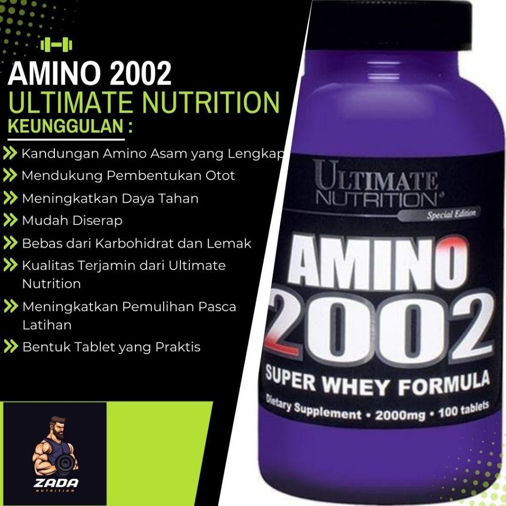 Amino 2002 Ultimate Nutrition Eceran 1 Tablet Power Booster Dan Recovery (60 Tablet Free Botol)