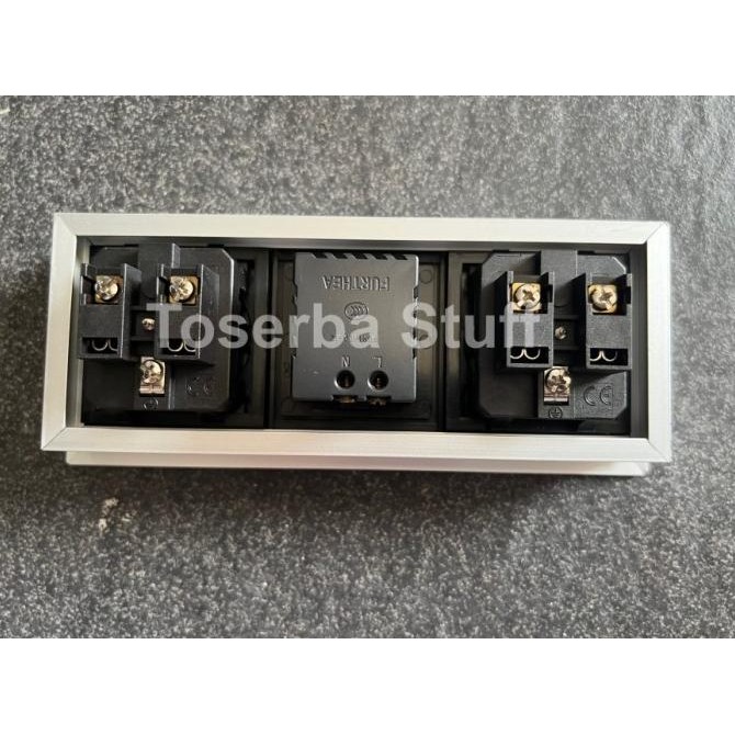 Spesial Grommet Cover Penutup Stop Kontak Meja Kerja Kantor Isi 2 Dua Double Power Arde 2 Dual Usb C