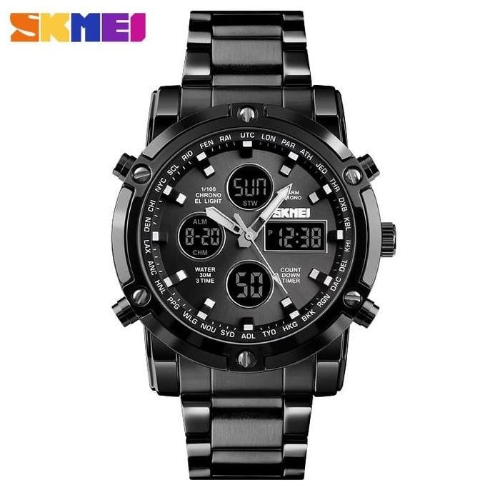 Jam Tangan Pria Digital SKMEI 1389 Black Water Resistant 30m
