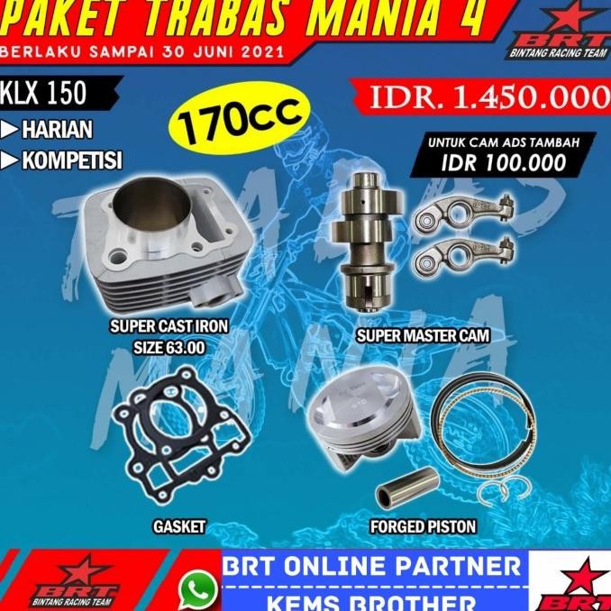Paket Brt Trabas 4 Klx Brt Blok Piston 63