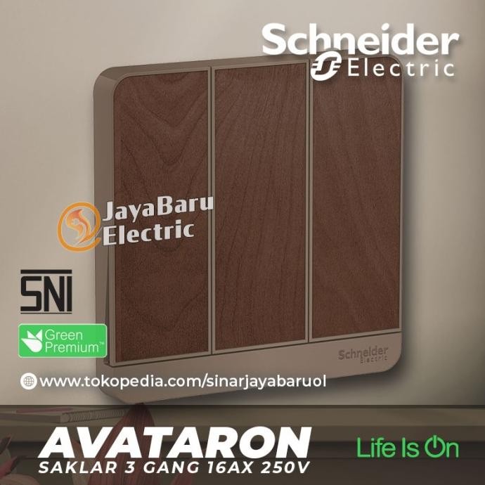 Terjangkau Saklar Schneider Avataron Avatar On 3Gang 3 Gang 1Arah Hotel Wood Kayu