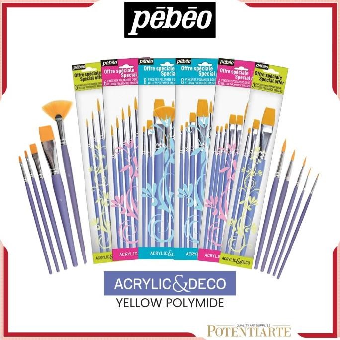 

TERBARU - Kuas Lukis Pebeo Yellow Polyamide Acrylic and Deco Brush Set