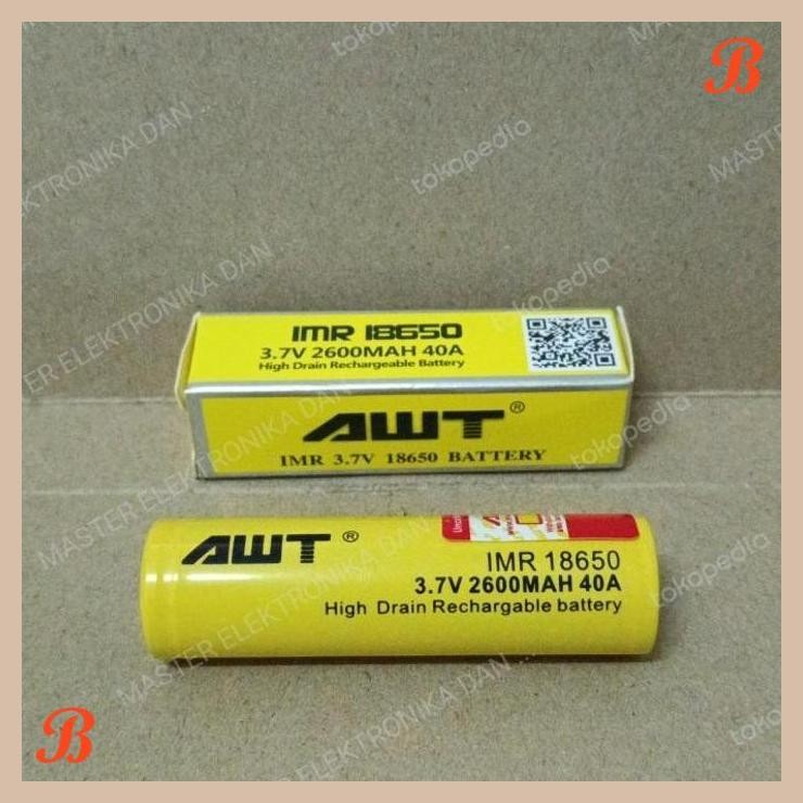 [MRD] 7768 BATERAI BATRAI BATTERY AWT IMR18650 IMR 18650 3.7V 2600MAH