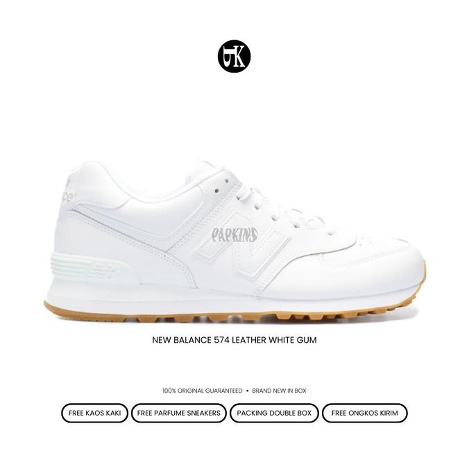Sale Sepatu New Balance 574 Leather White Gum Original Bnib / Unisex