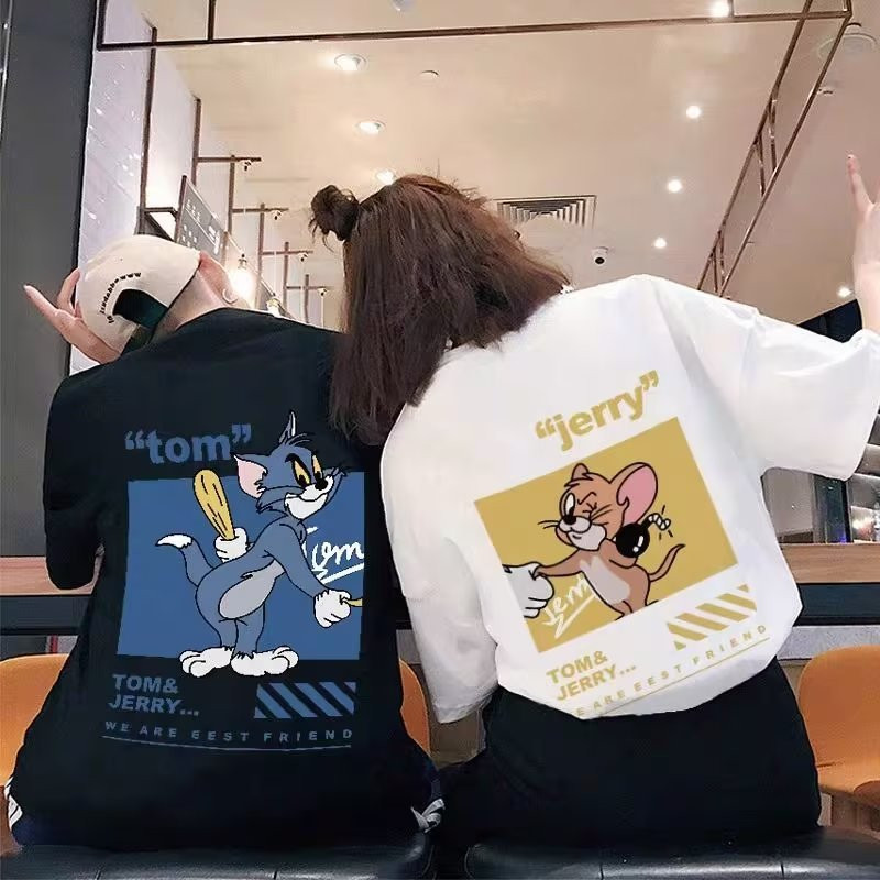 20S 100% Cotton Original Couple Pasangan Unisex T-shirt Baju Cowok Kaos Oversize Atasan Wanita Terba