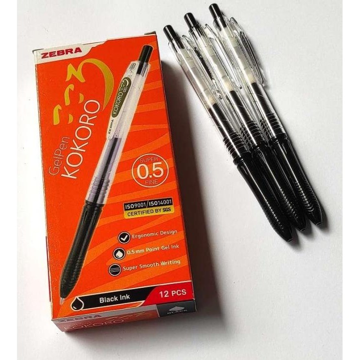 

Tersedia Zebra Kokoro Pulpen Gel 12 Pcs 0.5Mm Retractable Gel Pen Tinta Warna Hitam Alat Tulis