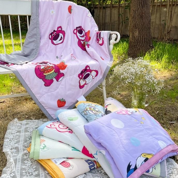 Selimut Katun Dingin 110x150 Disney Lotso Mickey Toy Story Pooh Piglet