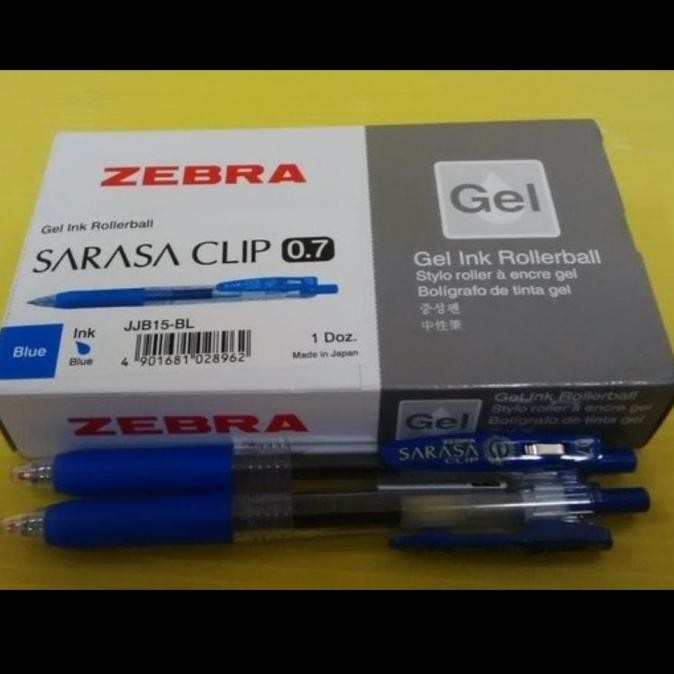 

Tersedia Pulpen Ballpoint Pen Zebra Sarasa Clip Gel 0,7 Biru Harga Satu Lusin