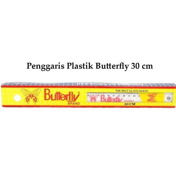 

siap kirim penggaris plastic / plastic ruler - butterfly - 30 cm (per dozen)