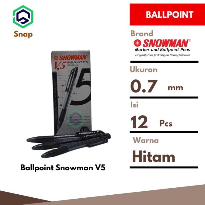 

Tersedia Pulpen / Pena / Ballpoint / Bolpen / Gelpen Snowman V.5 V5 0.7 Mm